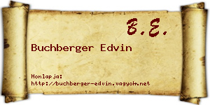 Buchberger Edvin névjegykártya